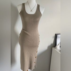 HippieRose Knit Ribbed MIDI Dress